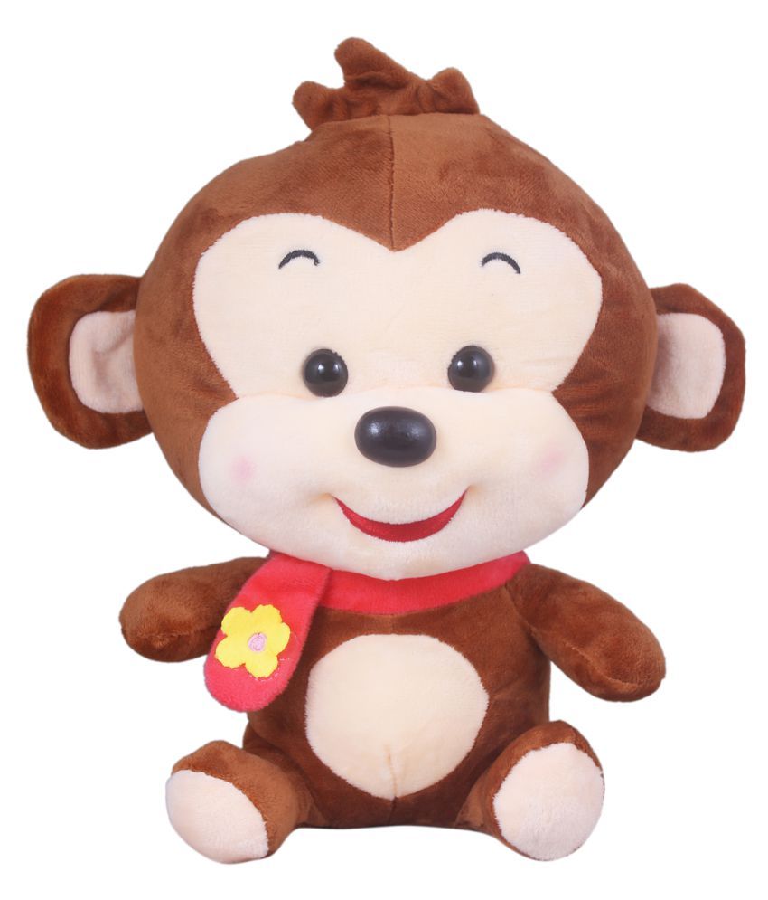 Tickles Stuffed Plush Animal Muffler Monkey Toy (color: Brown Size:25 