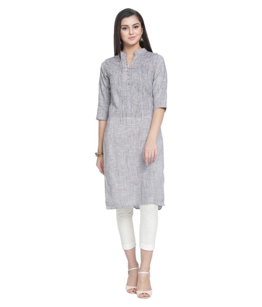 grey color kurti combination