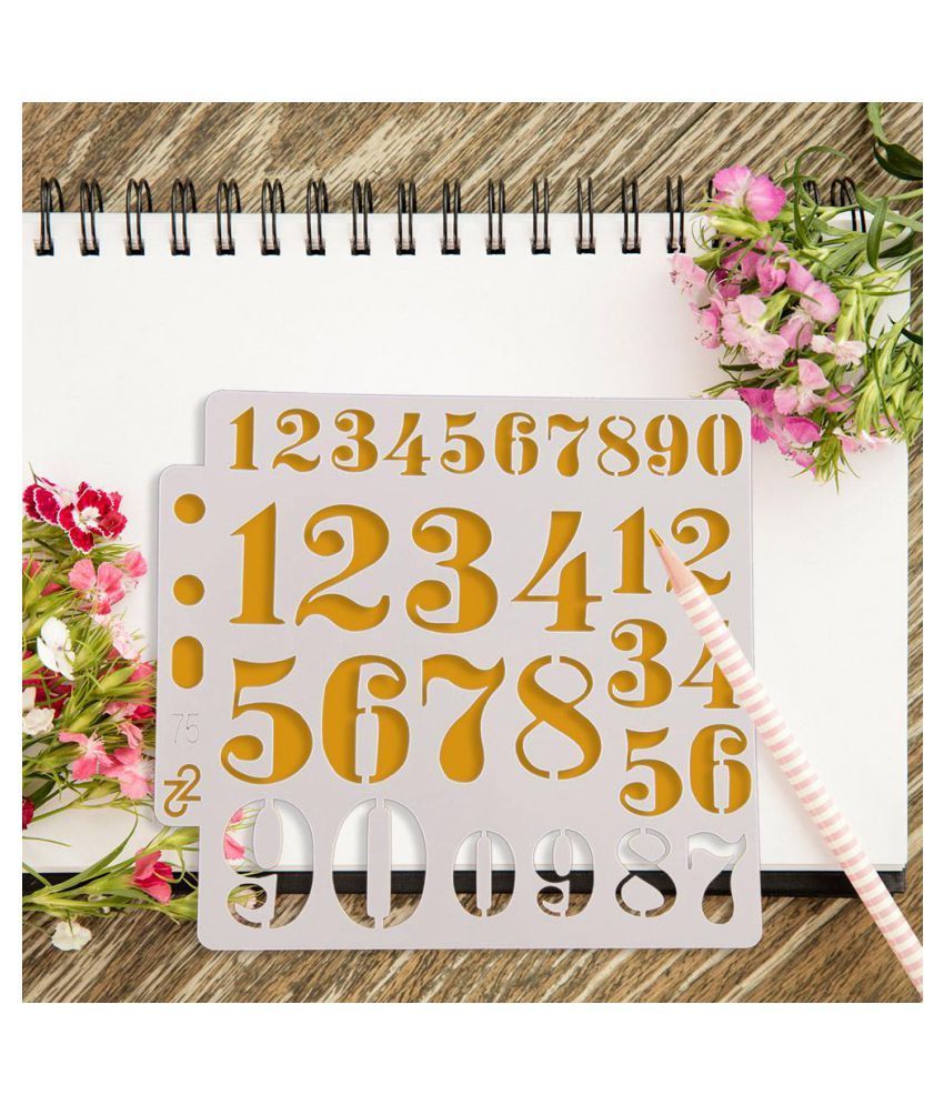 Plastic Numbers Painting Template DIY Coffee Decor Spray Mold Stencil ...