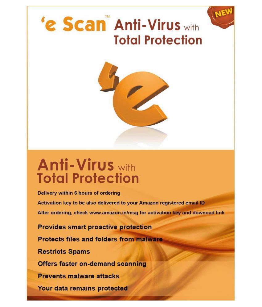 eScan Antivirus Latest Version ( 1 PC / 1 Year ) - Activation Code