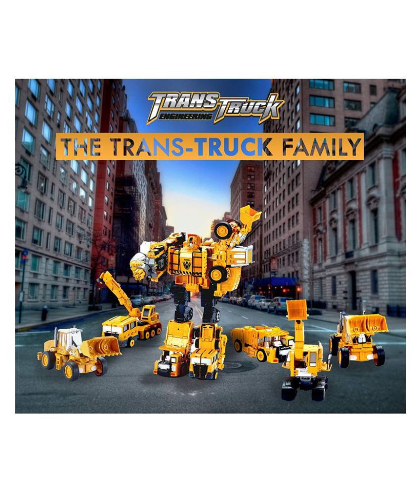 5 Pack TransTruck Transform Tractor Robot Action Figures