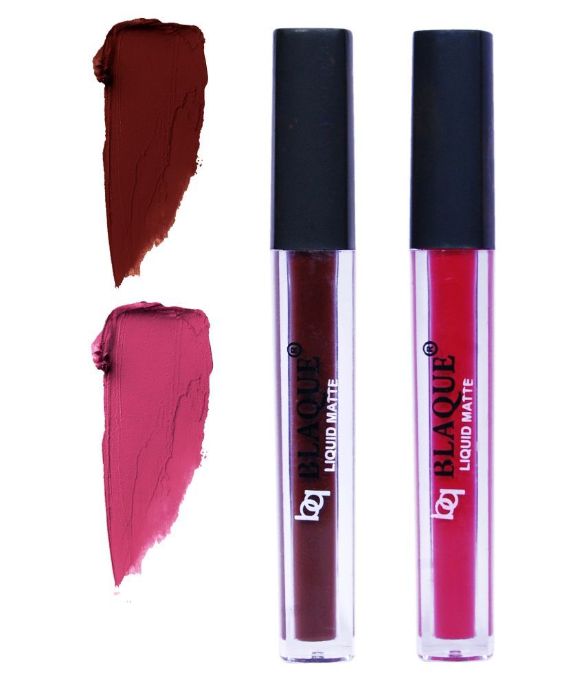     			bq BLAQUE Matte Liquid Lipstick Combo Set of 2 Pcs 4ml each, Long Lasting & Waterproof - Chocolate Mood & Fuschia Pink