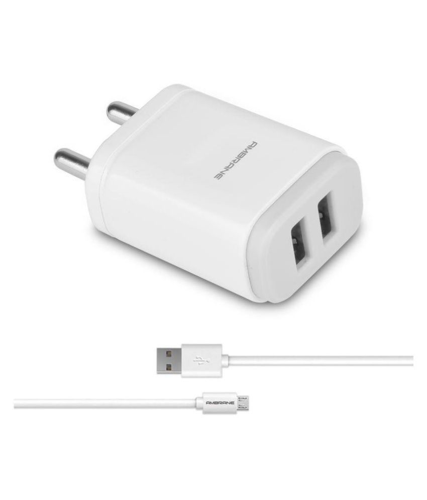     			Ambrane 2.1A Wall Charger