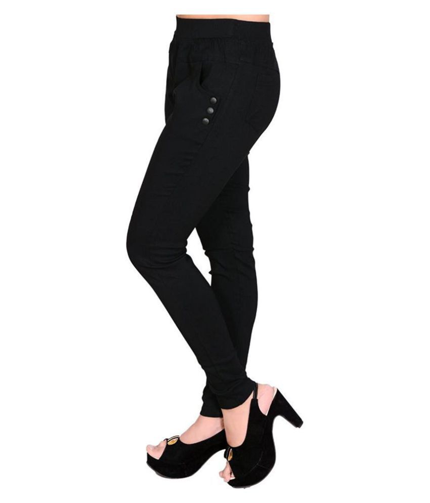 black cotton jeggings