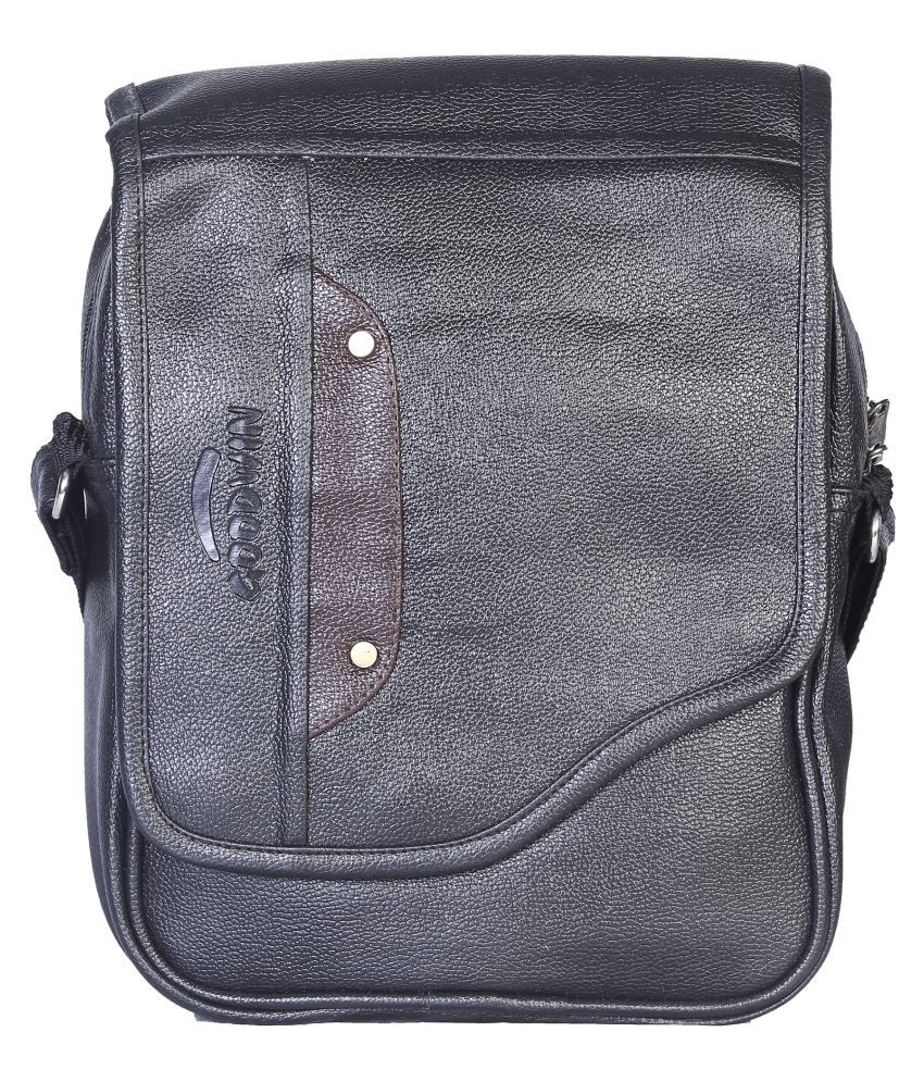     			Goodwin Black P.U. Casual Messenger Bag