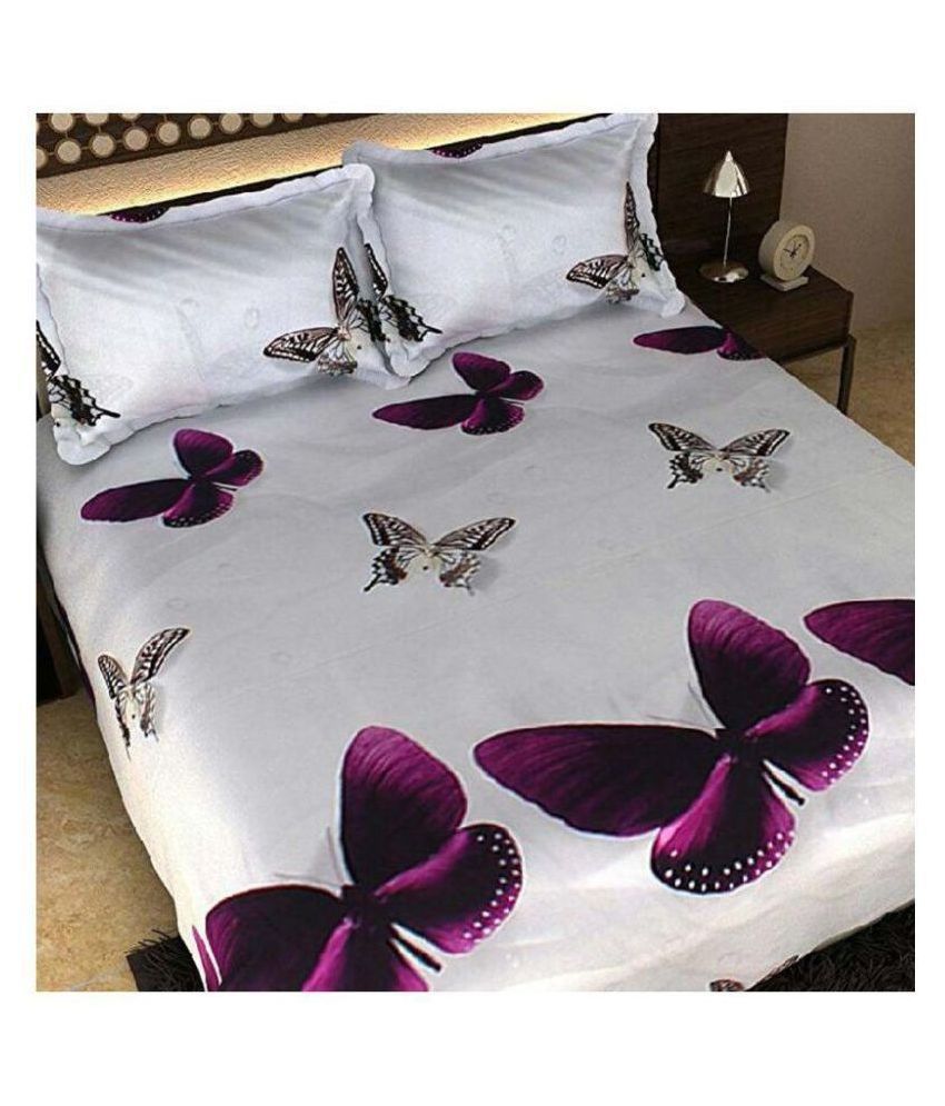 HOME TRENDZ Poly Cotton Double Bedsheet with 2 Pillow Covers Buy HOME