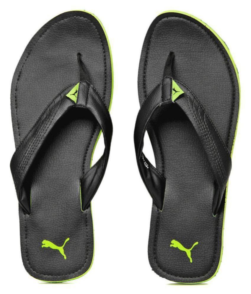 puma green flip flops