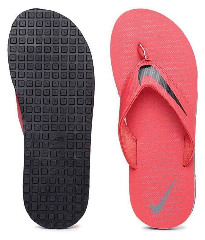 mens red nike flip flops