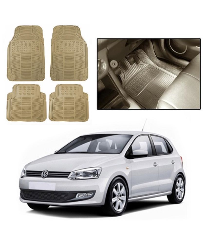 Carizo Premium Rubber Car Floor/Foot Mats BeigeVolkswagen Polo Type 2