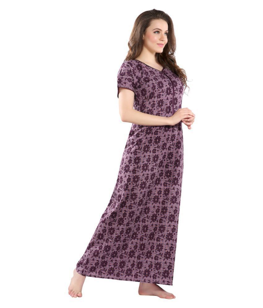 Buy Piu Cotton Nighty And Night Gowns Purple Online At Best Prices In 