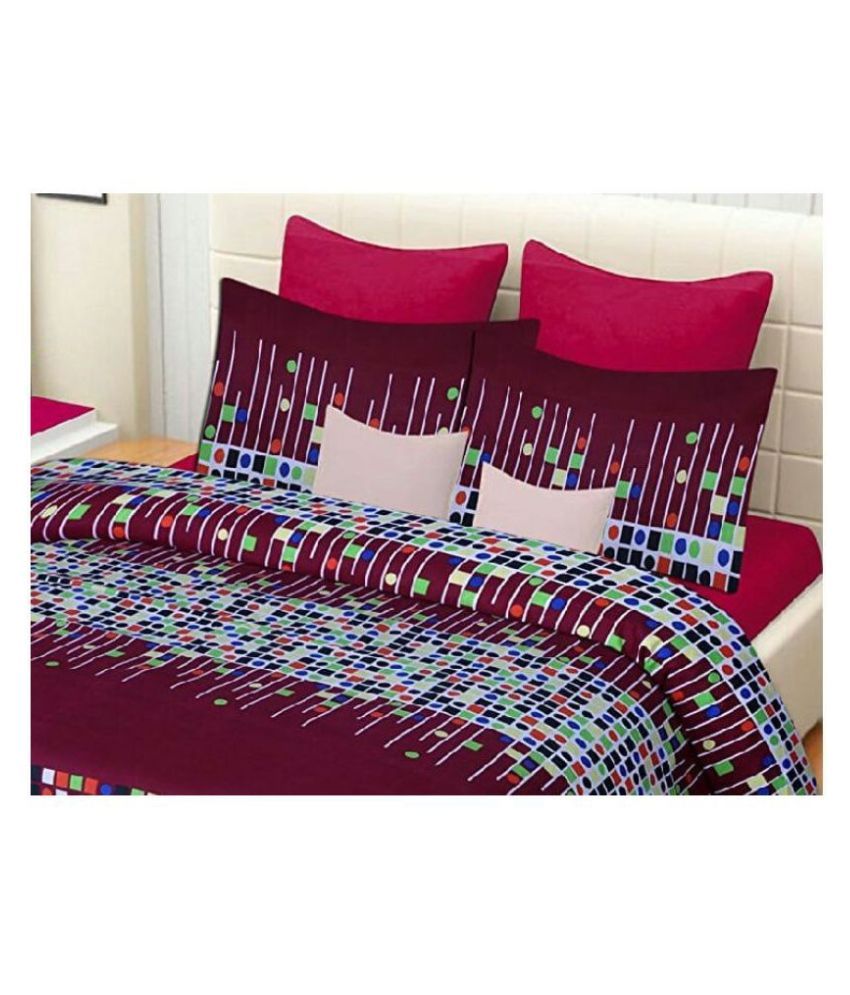 Ak Traders Poly Cotton Double Bedsheet with 2 Pillow Covers Buy Ak