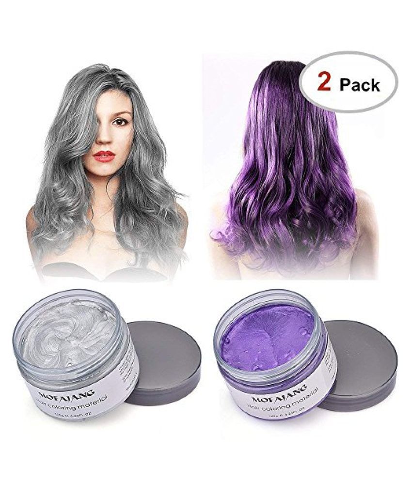 Gatsway Grey Purple Hair Color Wax Cold Wax 50 G Pack Of 2