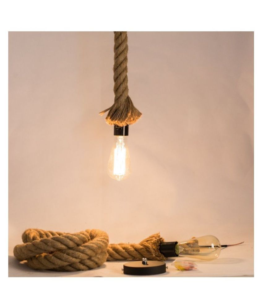 Decorshala Jute Rope Hanging Lamp Pendant Black Pack of 1 Buy