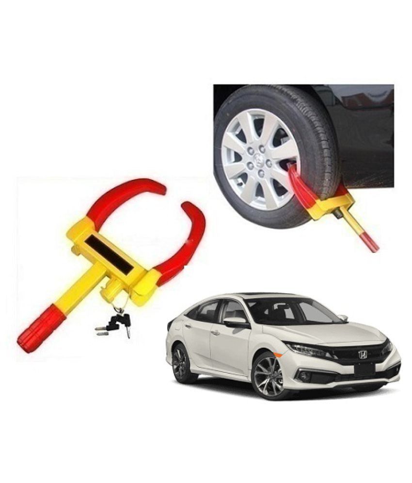 Trigcars Wheel Lock Honda Civic 2019 Yellow Buy Trigcars Wheel Lock