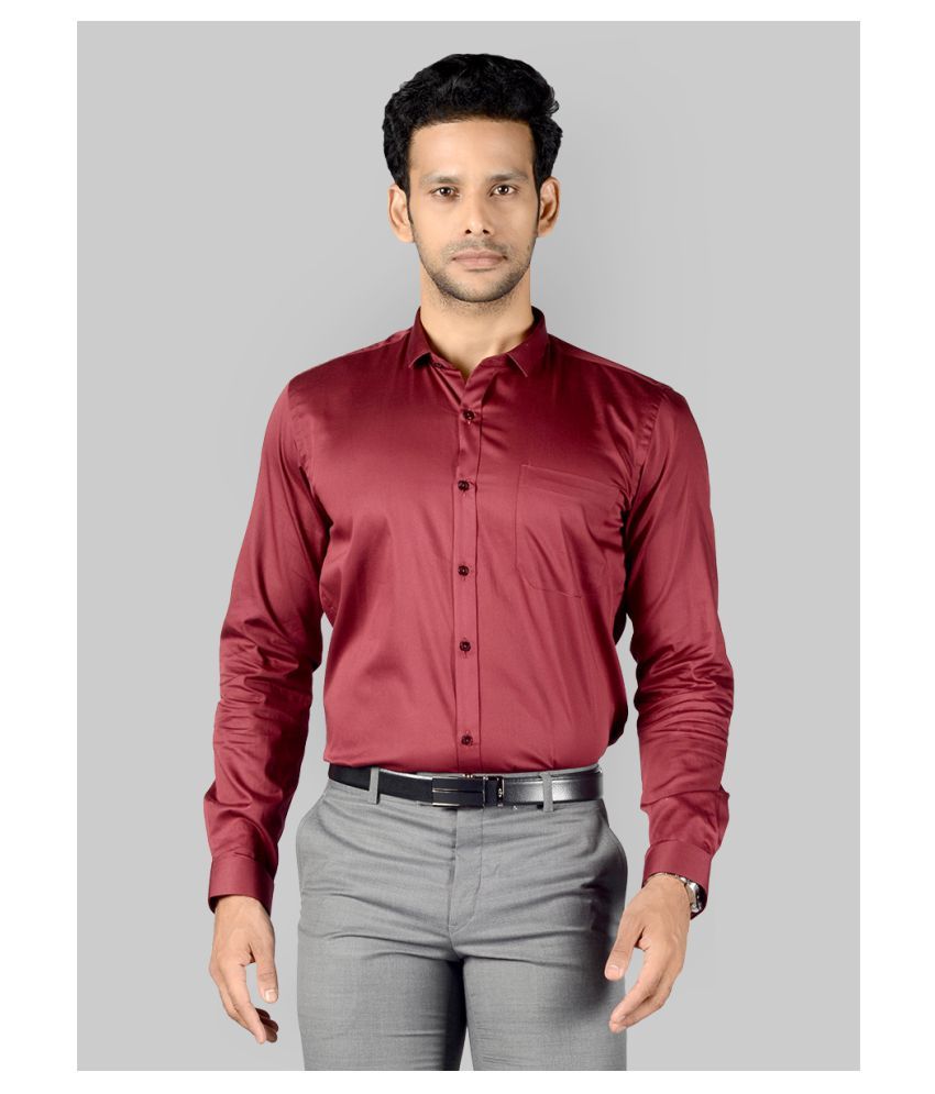 maroon color party wear shirt