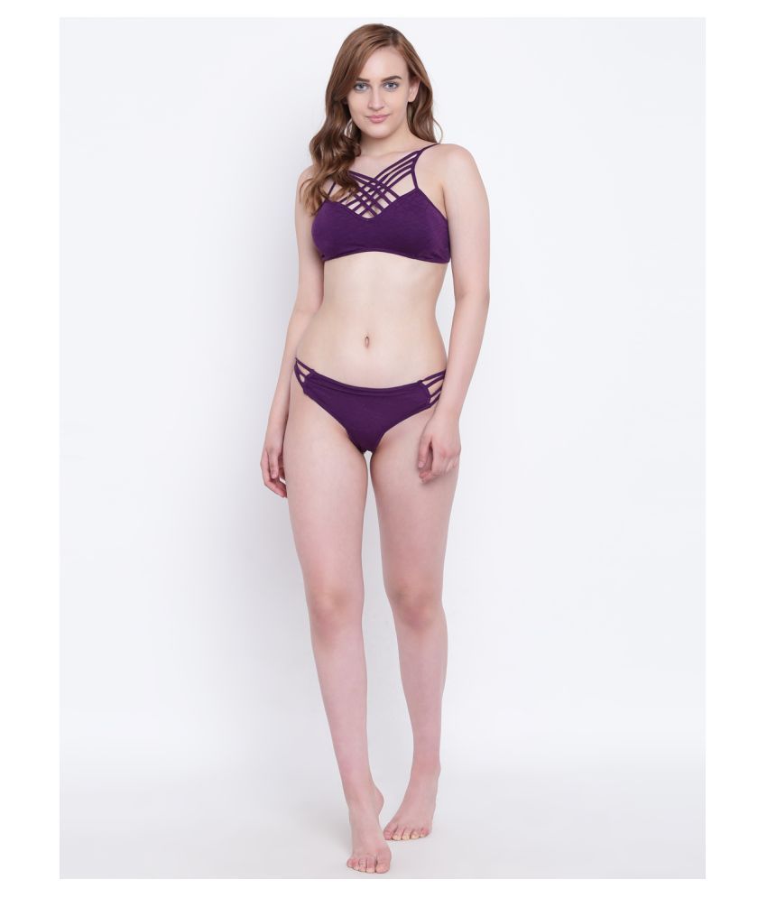     			La Intimo Polyester Women's Minimizer Bra ( Purple )