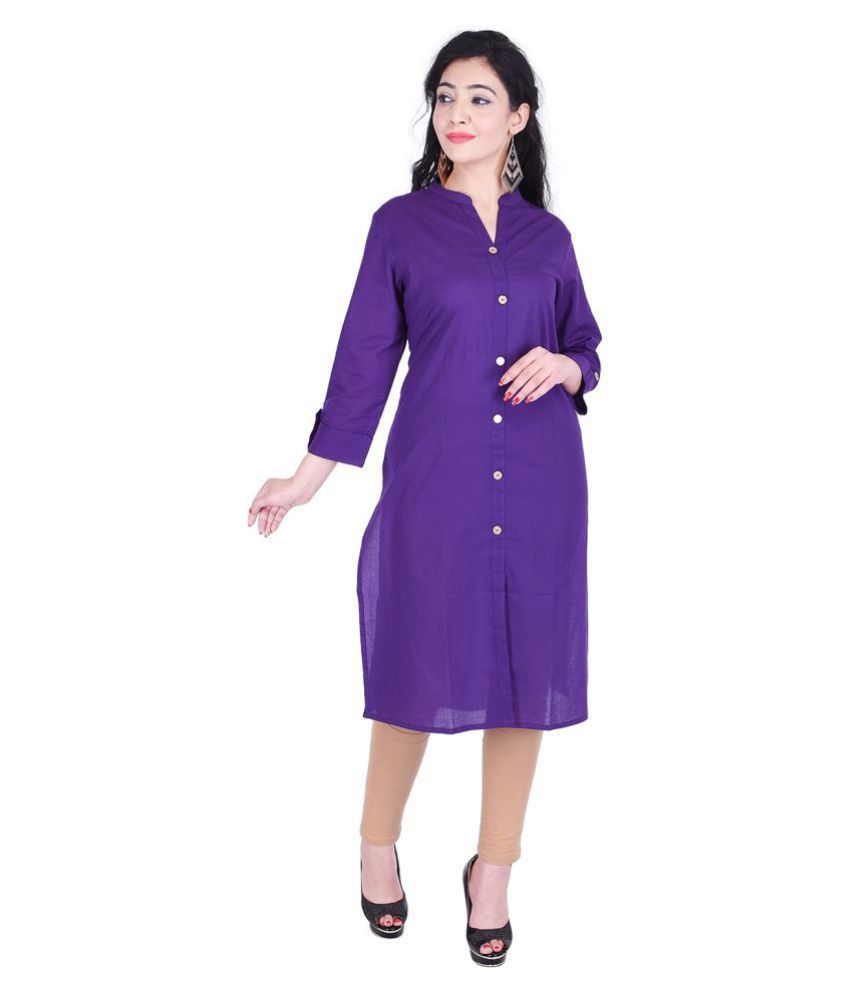 plain purple kurti