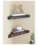 Home Sparkle Wood Corner Shleve Black - Pack of 2