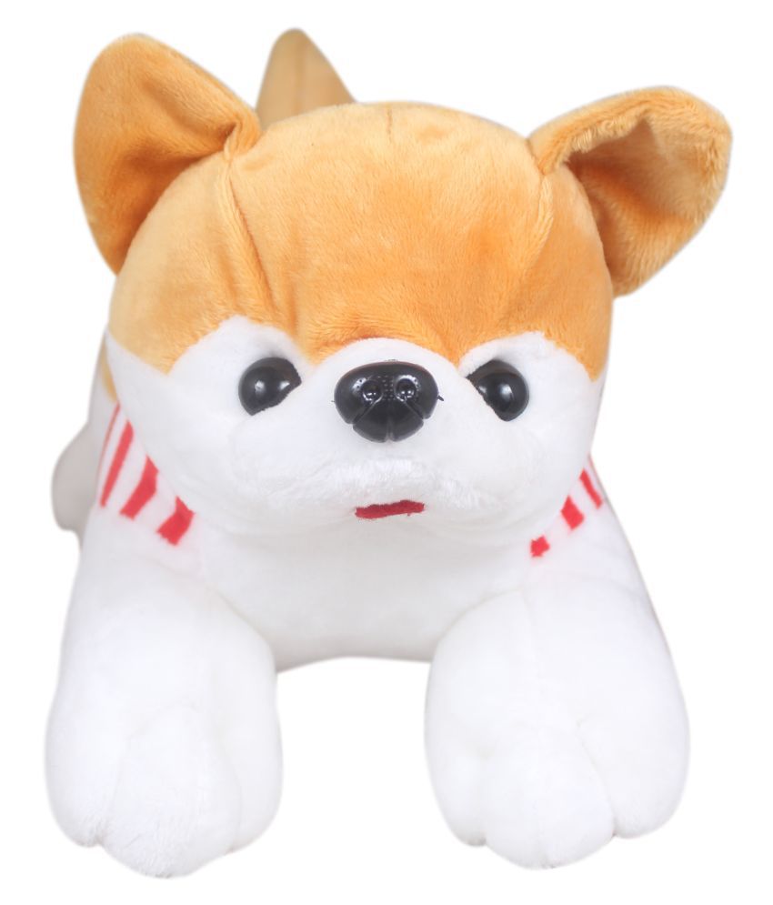     			Tickles Beige Soft Dressed Laying Husky Dog Plush Animal Soft Toy for Kids (Size: 32 cm)