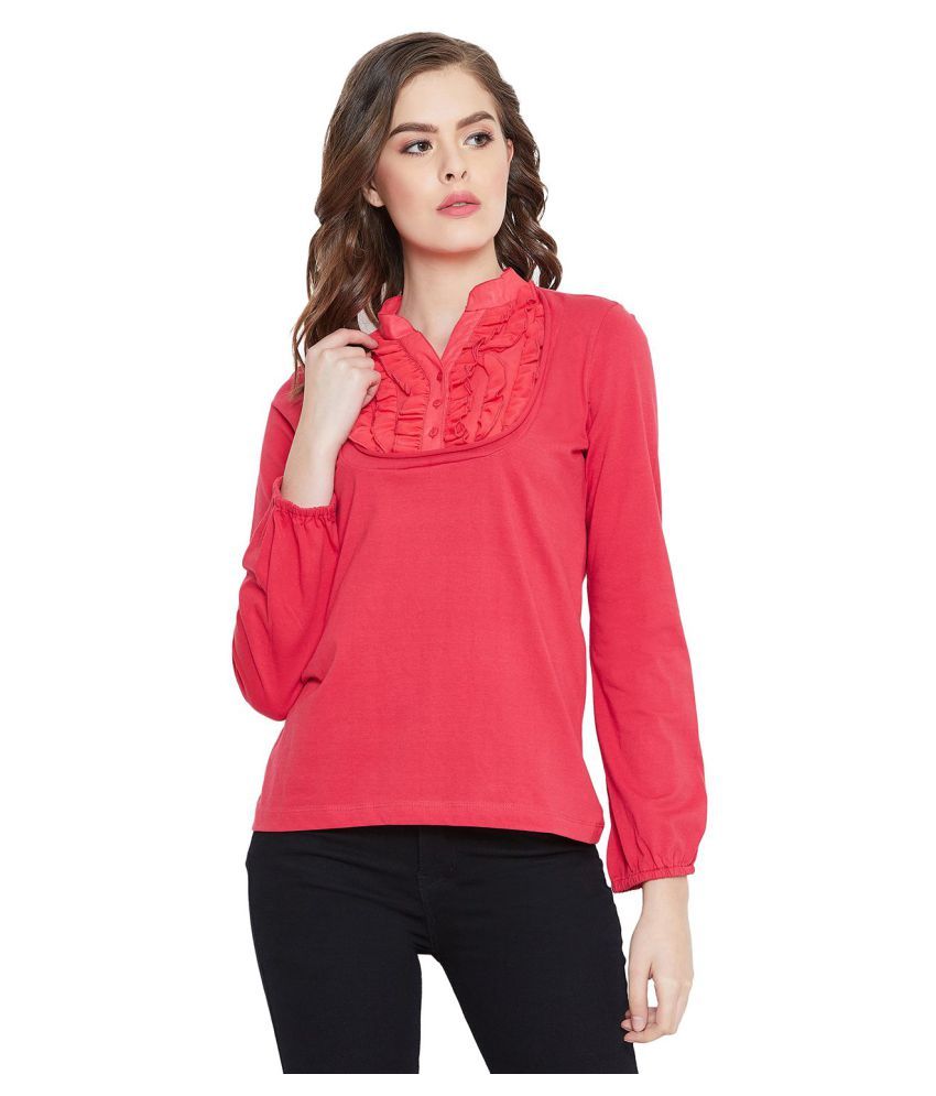     			Purys Polyester Regular Tops - Red