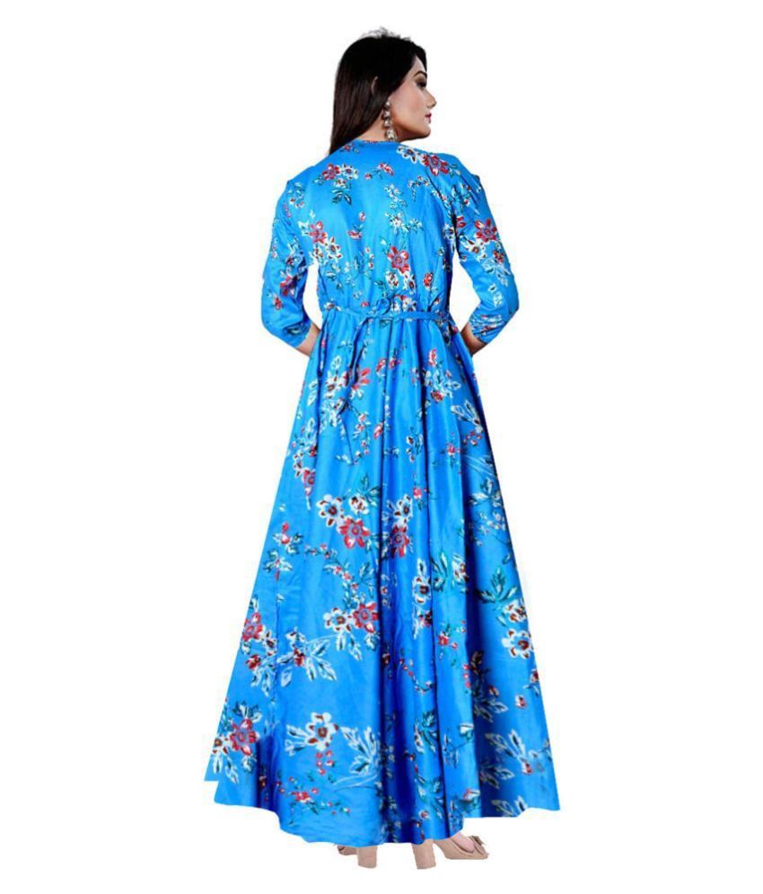 rayon long frock design