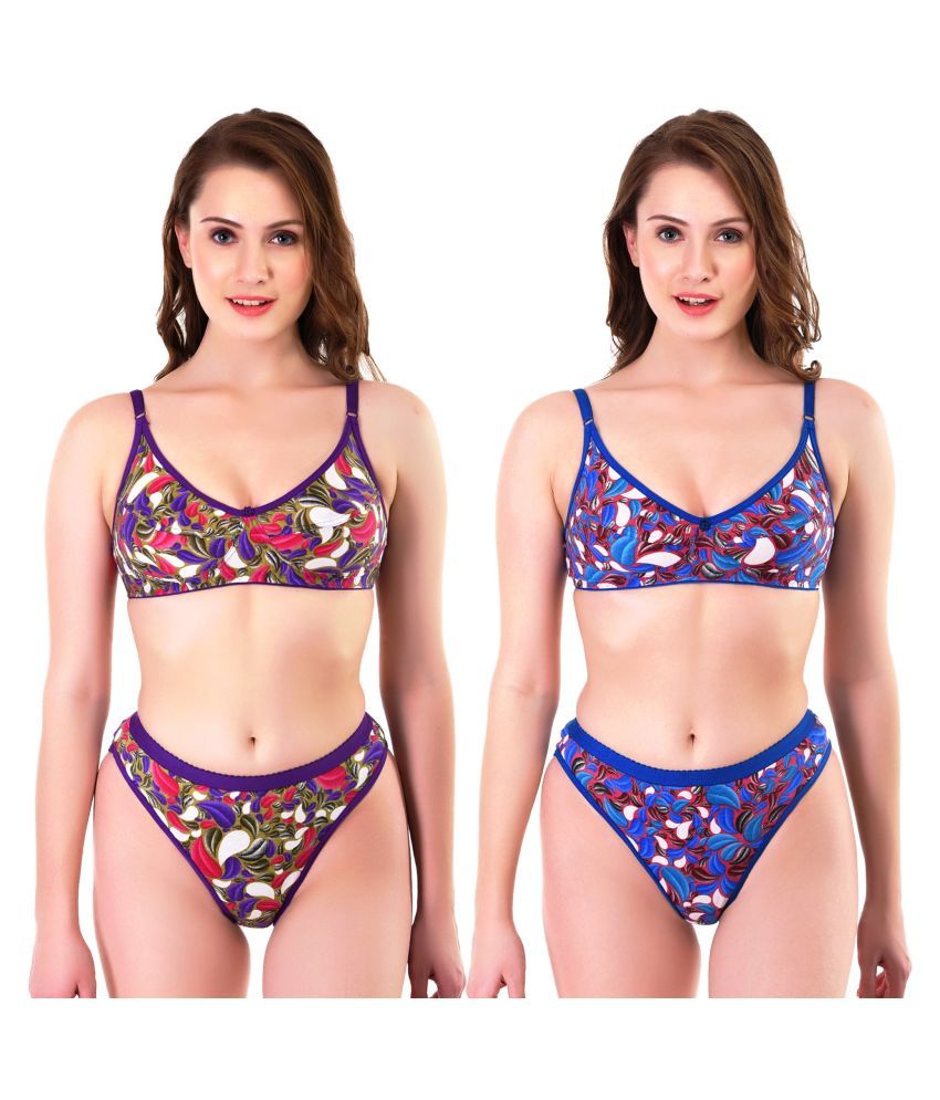     			TCG Multi Color Cotton Bra & Panty Set