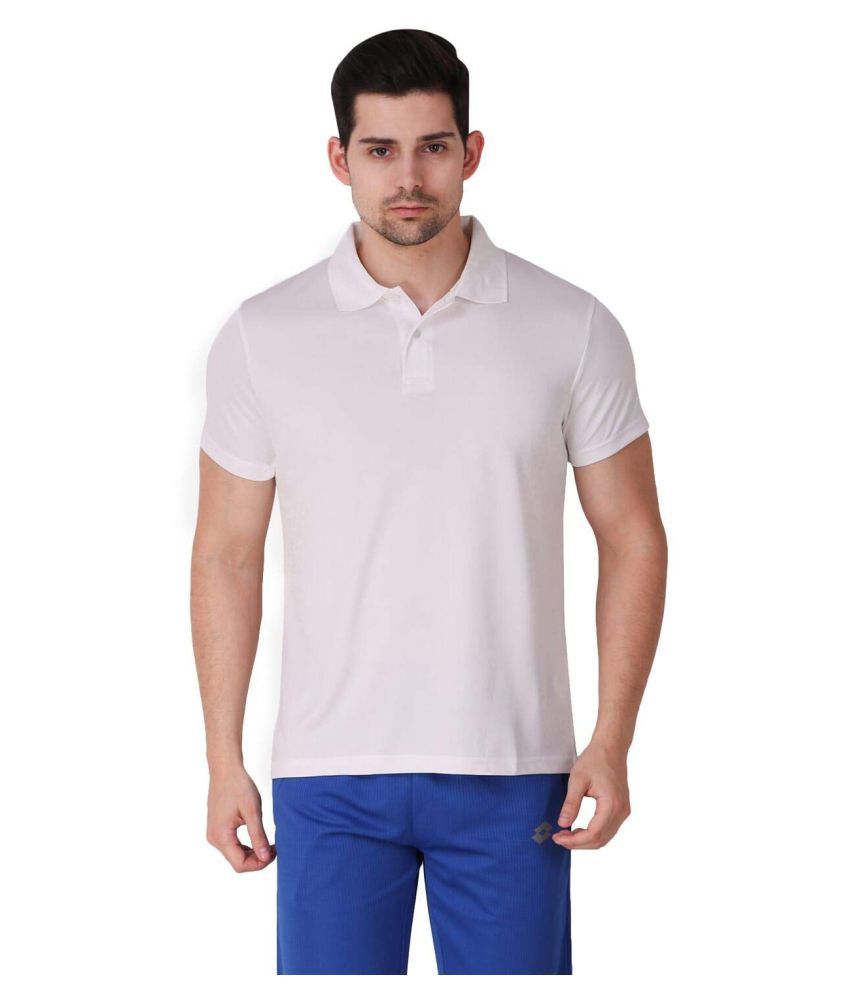 Lotto Cotton Blend White Plain Polo T Shirt - Buy Lotto Cotton Blend ...