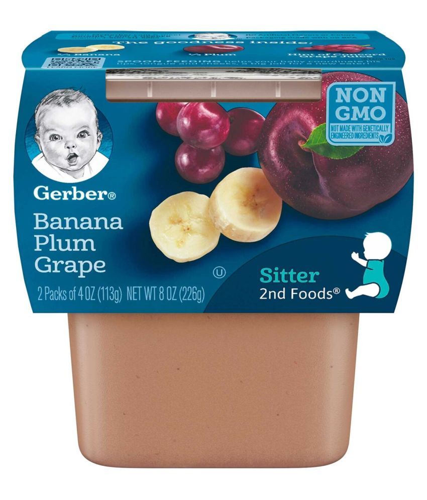 Gerber Baby Banana Apple Pear&Banana Plum Grape Snack Foods for 18