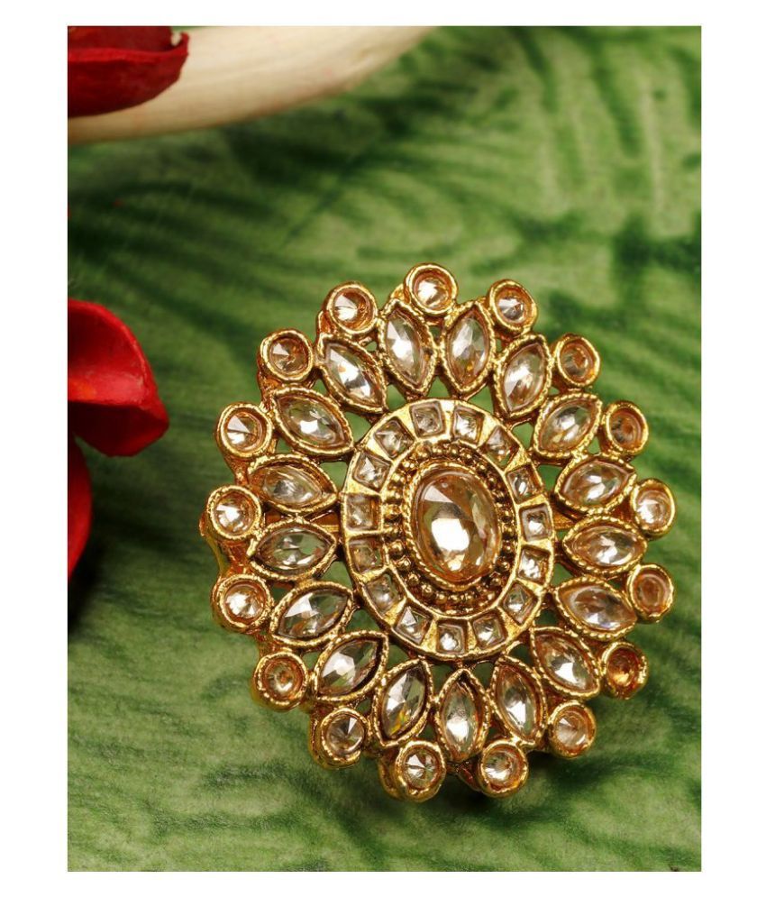     			Priyaasi's Gold Plated Kundan Statement Ring