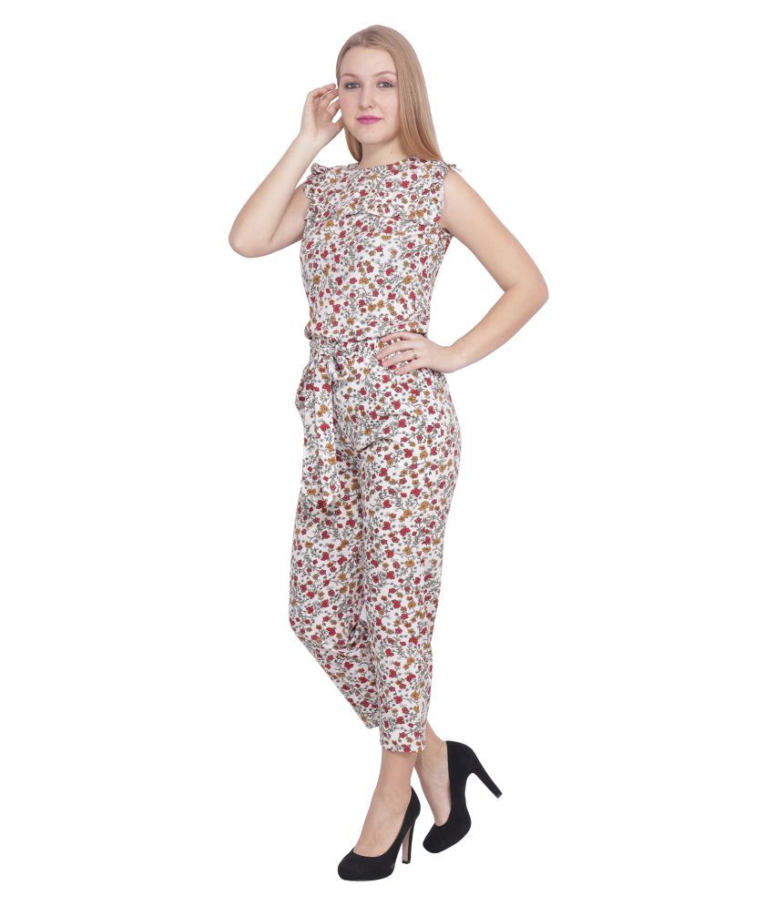 white polyester jumpsuit