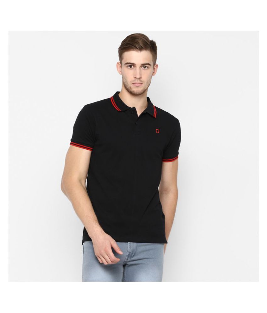 100 cotton black polo shirt