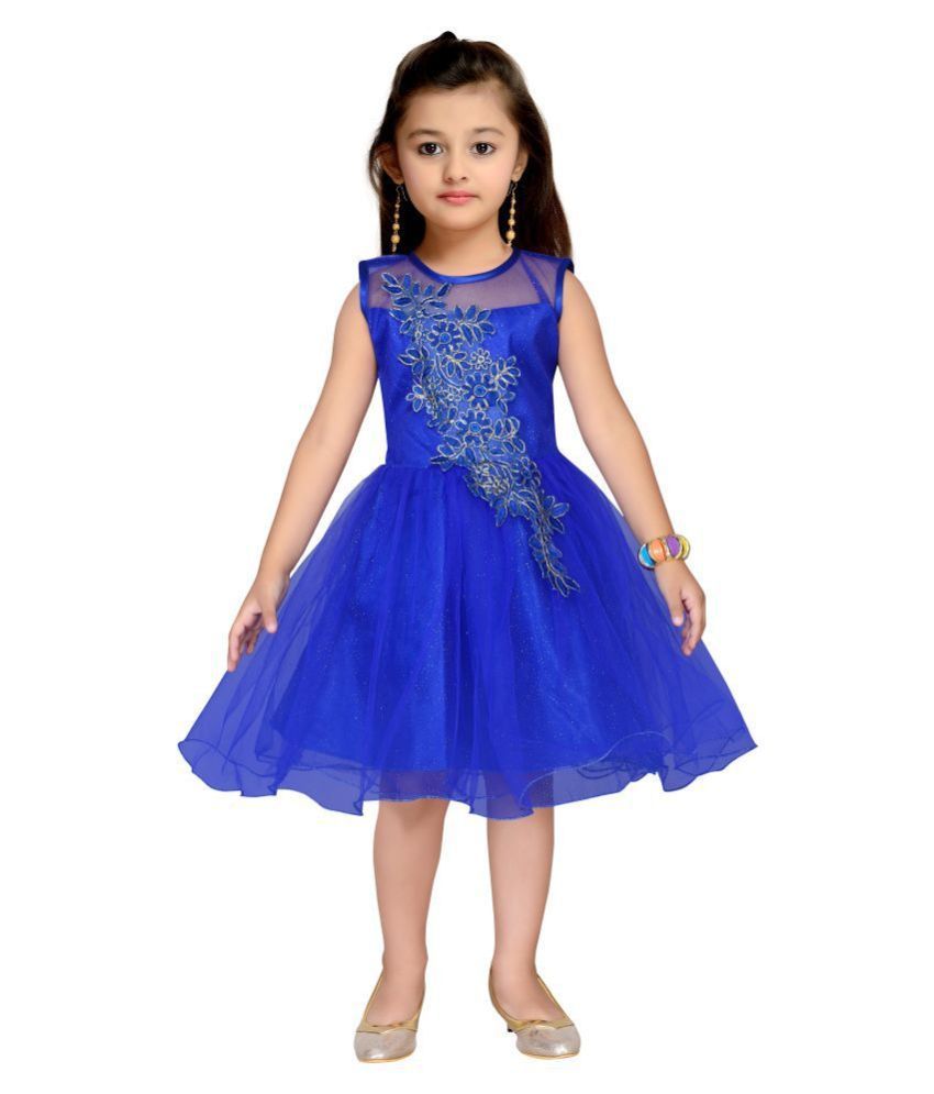 blue color party frocks