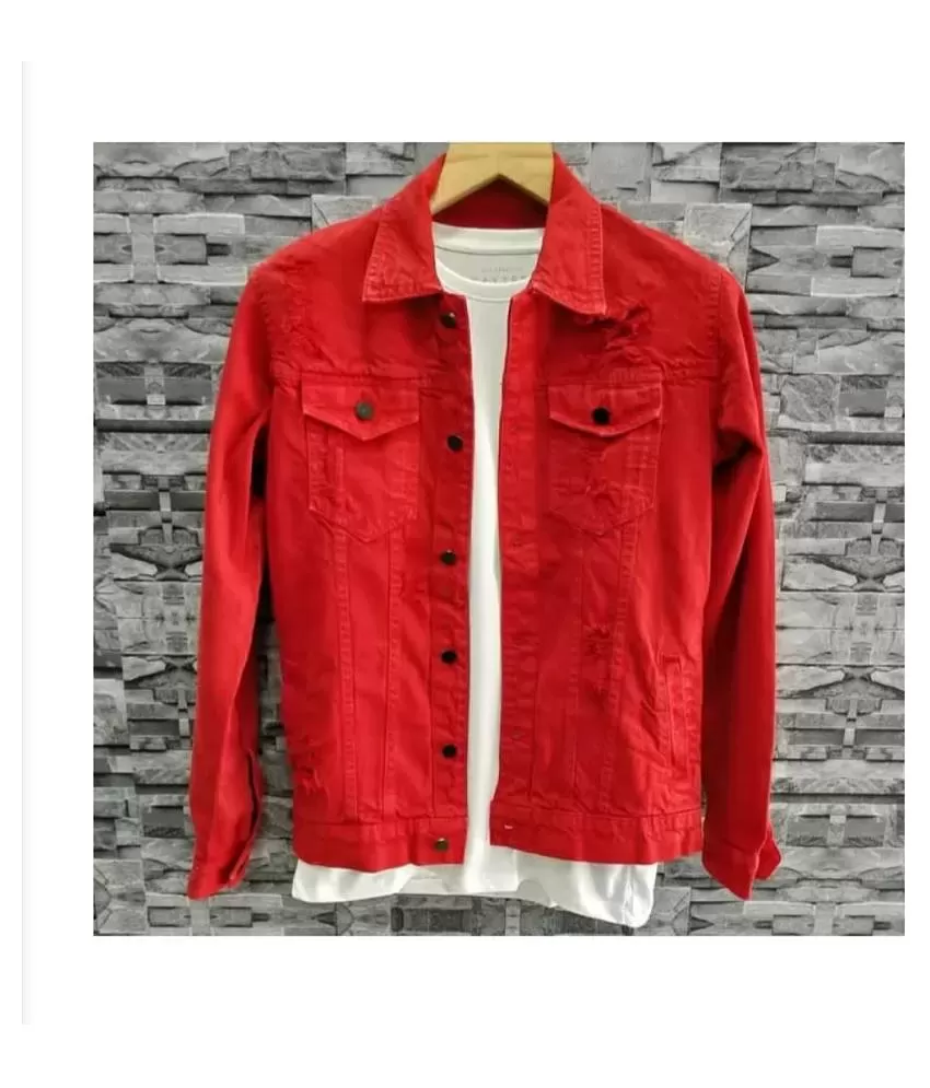 LZLER Jean Jacket for Men,Separable Left&Right Ripped Slim Fit Mens Denim  Jacket | eBay
