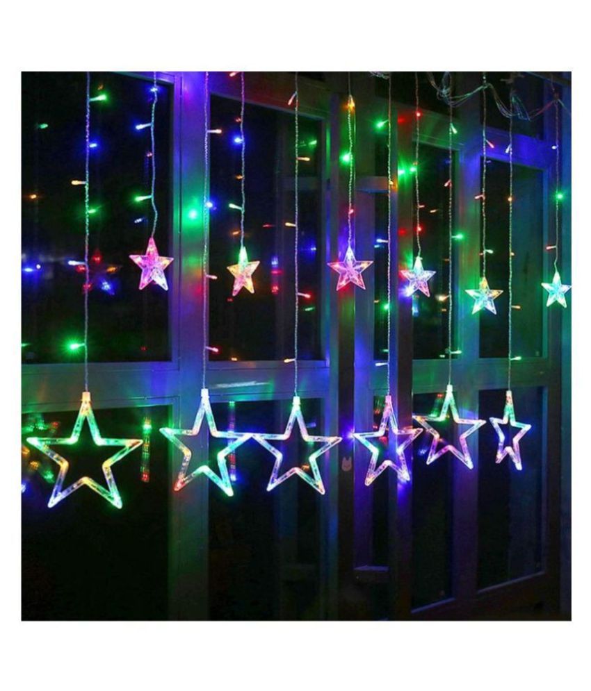 curtain string lights multicolor