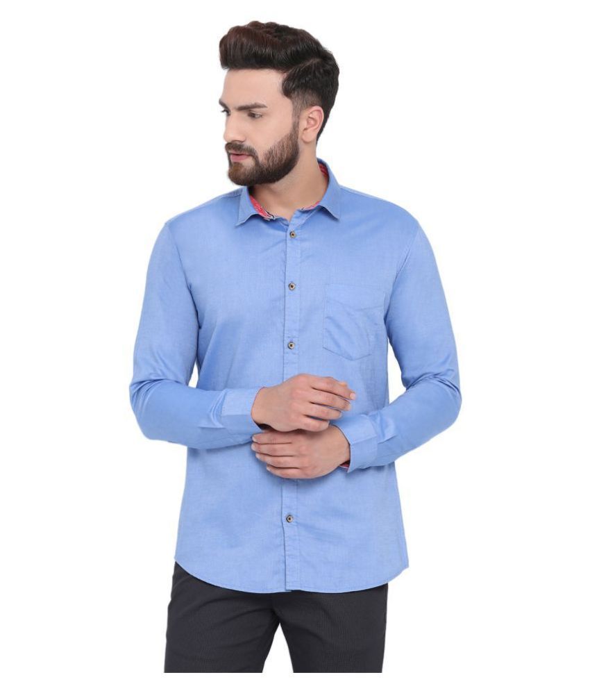 Richlook 100 Percent Cotton Blue Prints Shirt - Buy Richlook 100 ...