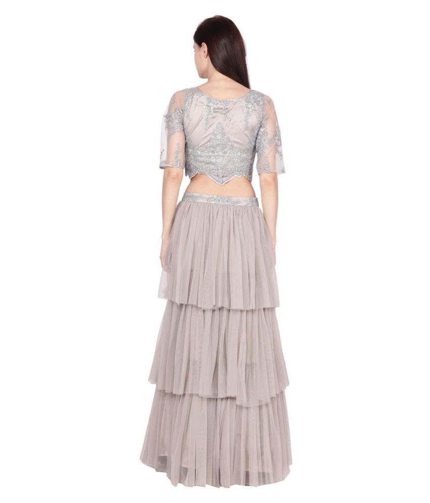 net frill gown design