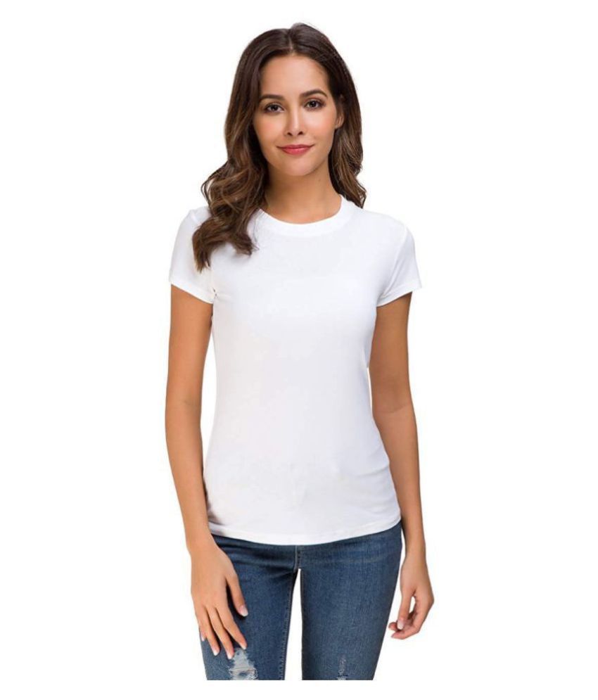 thick cotton white t shirt womens