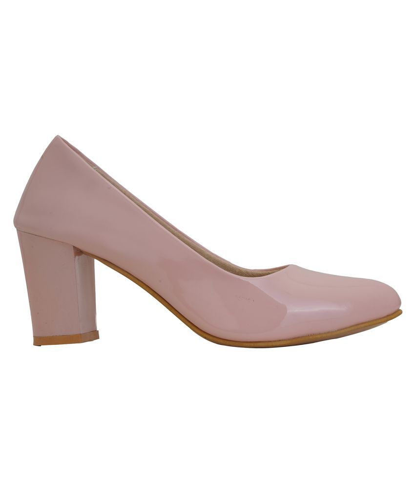 pink block heels new look