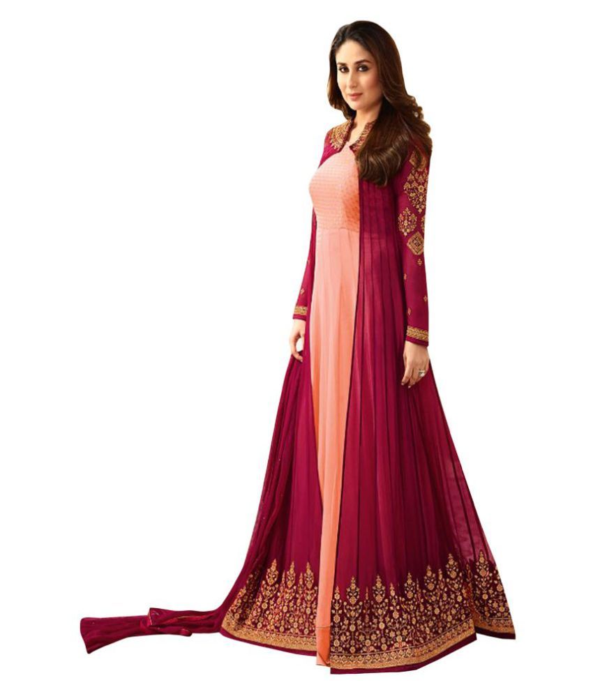 maroon ethnic gown