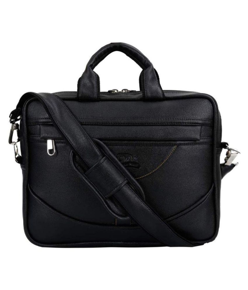 Leather Gifts upto 14 inch laptop Black P.U. Office Bag - Buy Leather ...
