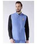 Hangup Blue Cotton Blend Nehru Jacket