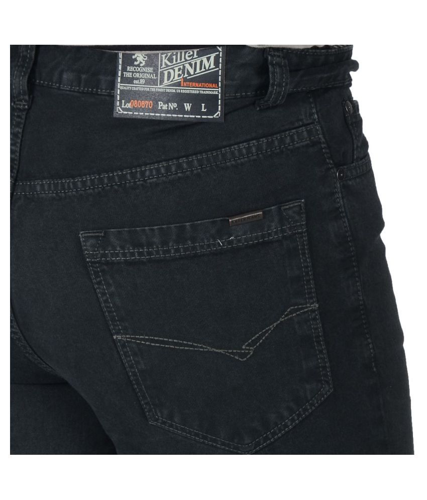 black regular fit jeans mens