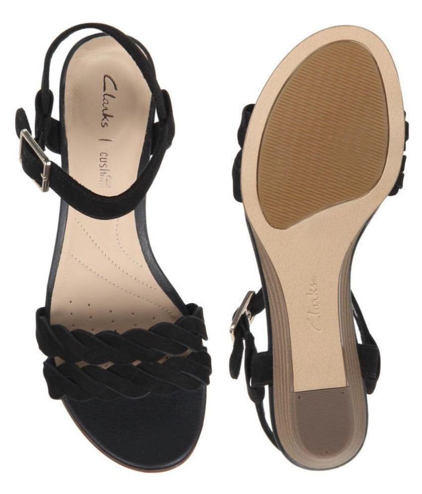 clarks black suede flats