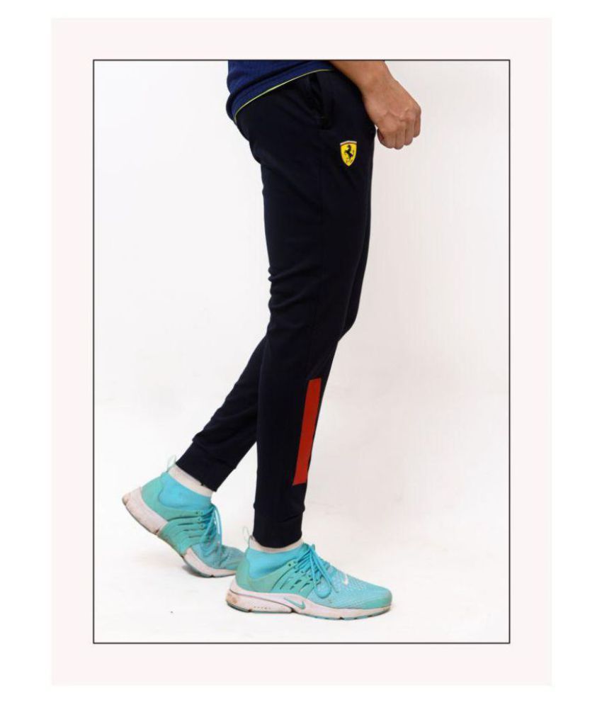 puma black polyester lycra joggers