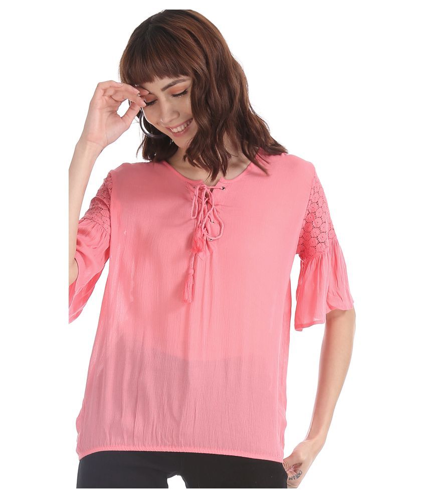     			Sugr - Pink Rayon Women's Regular Top