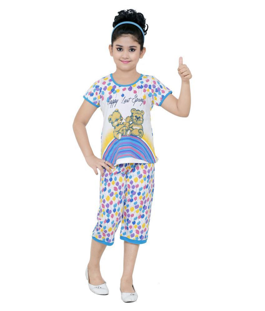 cotton capri night suit