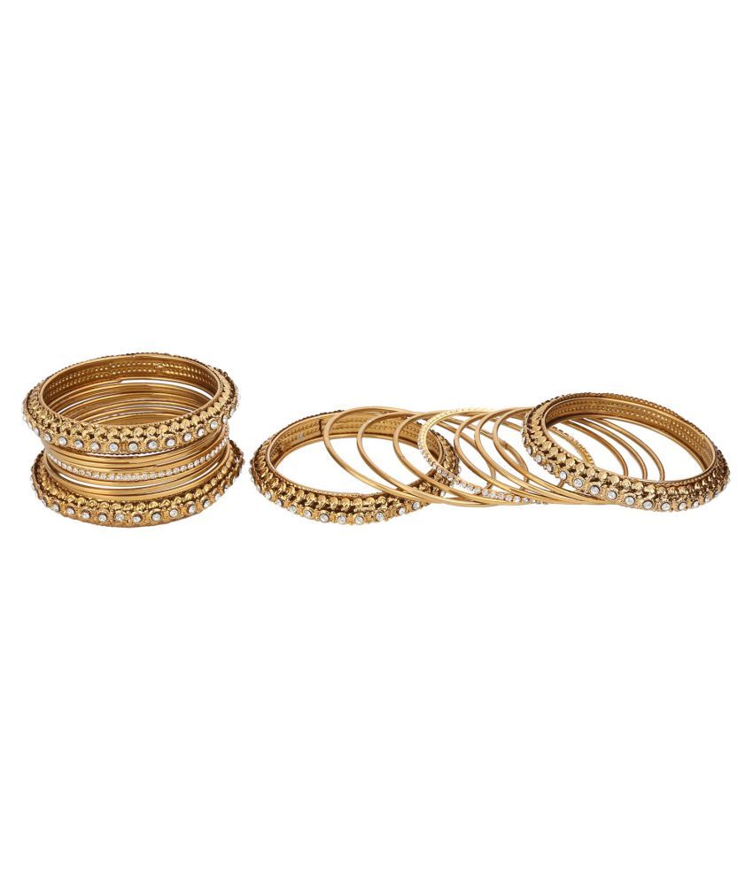 oxidized gold bangles