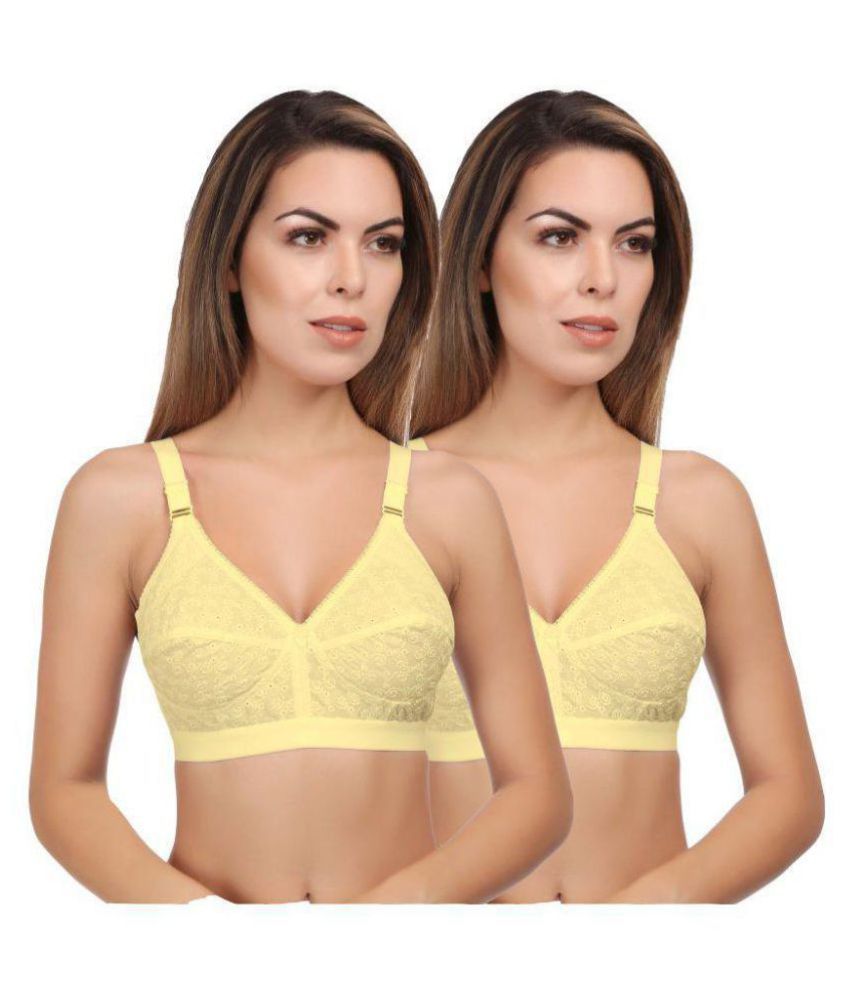     			Eve's Beauty Pack of 2 Cotton Non Padded Women's Bralette Bra ( Beige )