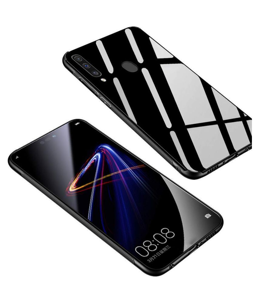 Vivo Y12 Mirror Back Covers Designer Hub - Black - Plain Back Covers