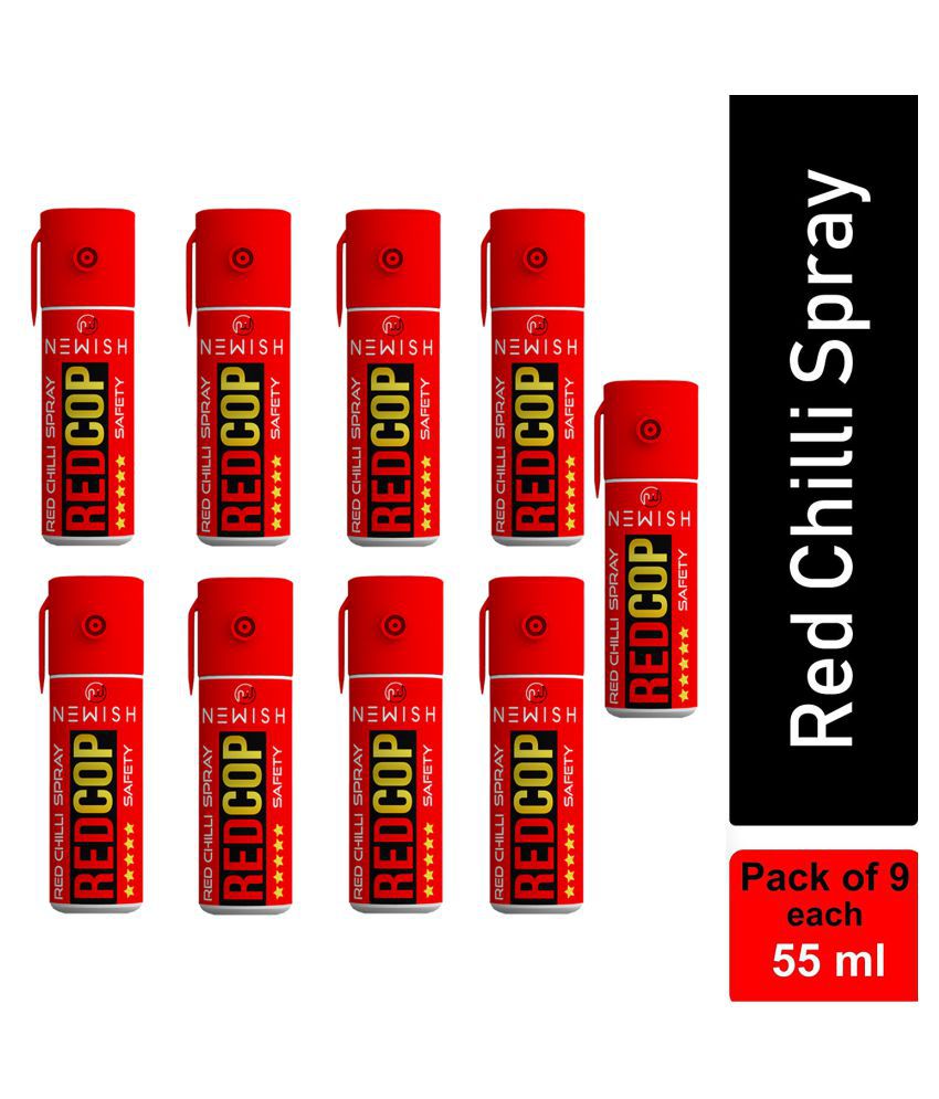 Newish Powerful Red Chilli Self Defence Spray for Women (Each 35 gm/55 ml) - Pack of 9